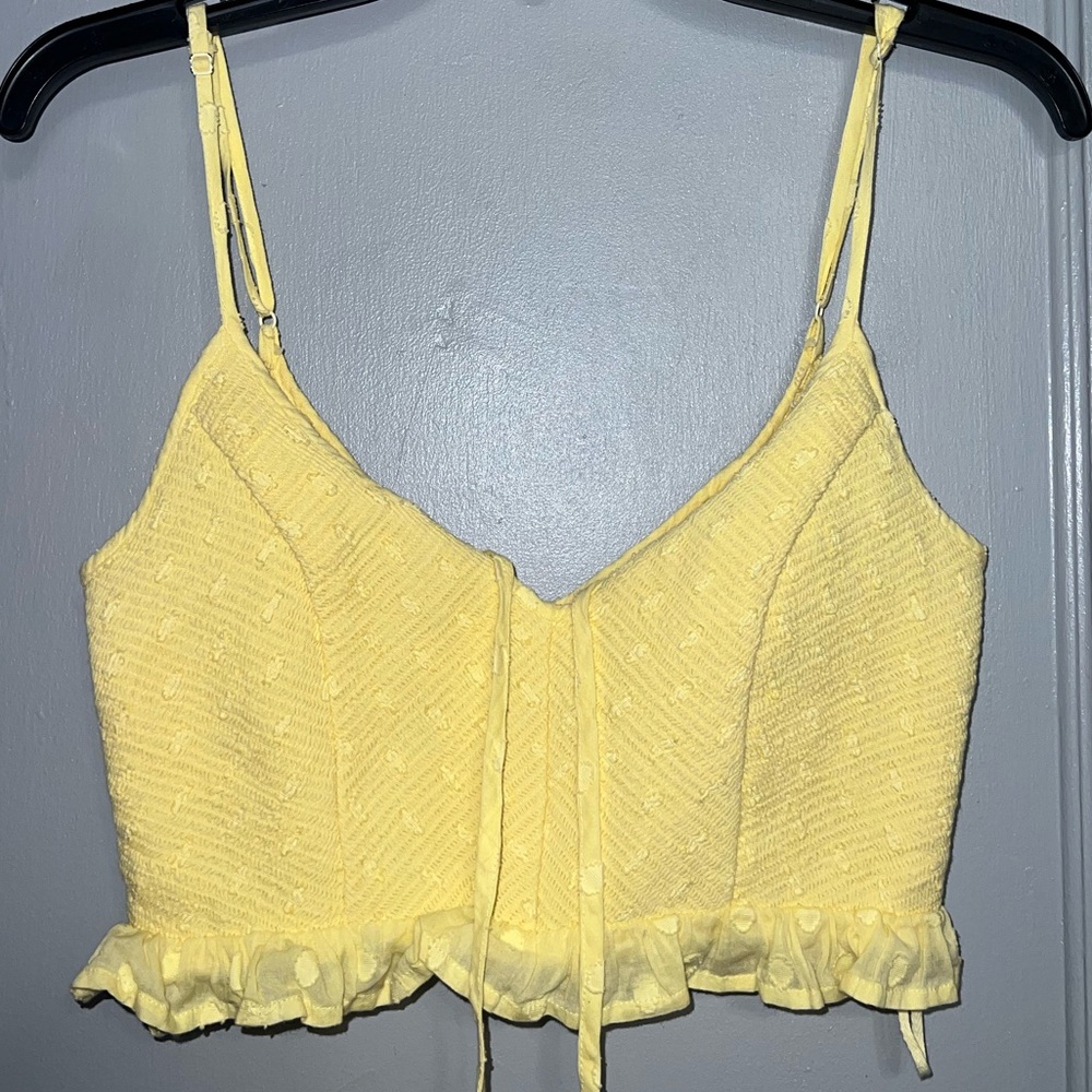 urban outfitters smocked ruffle tank top
